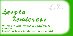 laszlo kenderesi business card